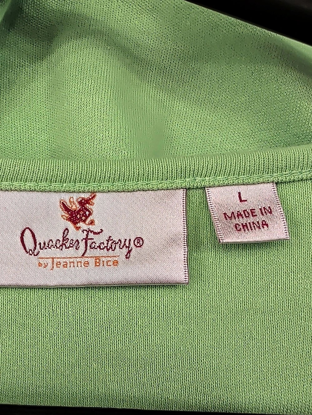 Quacker Factory Green Rhinestone Embellished Tee Size Large - Picture 4 of 5